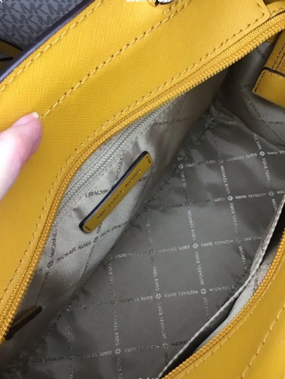 Michael Kors saffiano Leather satchel in marigold
